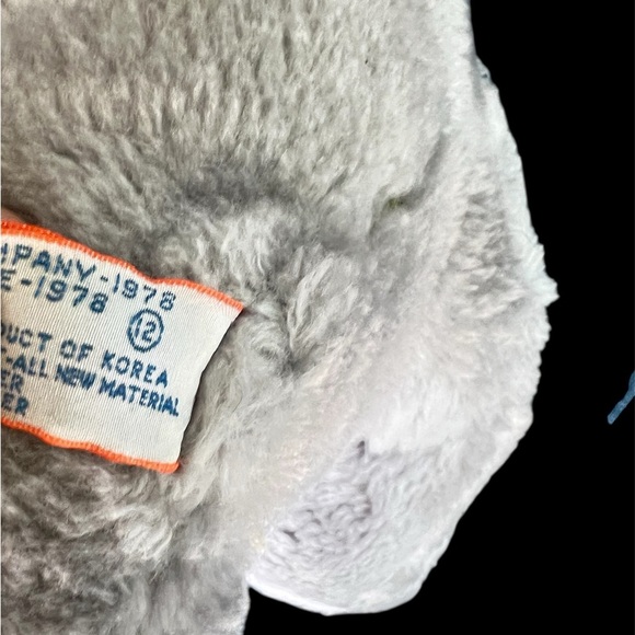 12" Vintage 1976 R Dakin & Co Hippo Plush Toy Hippopotamus grey mouth open teeth - Picture 5 of 5